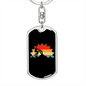 Mountain Bike Cycling Keychain Stainless Steel or 18k Gold Dog Tag Keyring-Express Your Love Gifts