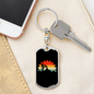 Mountain Bike Cycling Keychain Stainless Steel or 18k Gold Dog Tag Keyring-Express Your Love Gifts