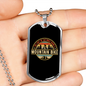 Mountain Bike Cycling Necklace Stainless Steel or 18k Gold Dog Tag 24"-Express Your Love Gifts