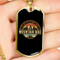 Mountain Bike Cycling Necklace Stainless Steel or 18k Gold Dog Tag 24"-Express Your Love Gifts