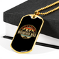 Mountain Bike Cycling Necklace Stainless Steel or 18k Gold Dog Tag 24"-Express Your Love Gifts