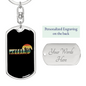 Mountain Bike Evolution Cycling Keychain Stainless Steel or 18k Gold Dog Tag Keyring-Express Your Love Gifts