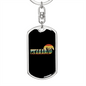 Mountain Bike Evolution Cycling Keychain Stainless Steel or 18k Gold Dog Tag Keyring-Express Your Love Gifts