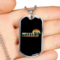 Mountain Bike Evolution Cycling Necklace Stainless Steel or 18k Gold Dog Tag 24"-Express Your Love Gifts