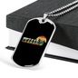 Mountain Bike Evolution Cycling Necklace Stainless Steel or 18k Gold Dog Tag 24"-Express Your Love Gifts
