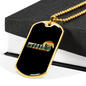 Mountain Bike Evolution Cycling Necklace Stainless Steel or 18k Gold Dog Tag 24"-Express Your Love Gifts