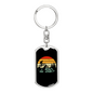 Mountain Bike Exhibition Cycling Keychain Stainless Steel or 18k Gold Dog Tag Keyring-Express Your Love Gifts