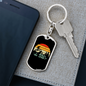 Mountain Bike Exhibition Cycling Keychain Stainless Steel or 18k Gold Dog Tag Keyring-Express Your Love Gifts