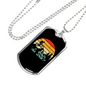 Mountain Bike Exhibition Cycling Necklace Stainless Steel or 18k Gold Dog Tag 24"-Express Your Love Gifts