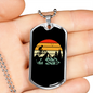 Mountain Bike Exhibition Cycling Necklace Stainless Steel or 18k Gold Dog Tag 24"-Express Your Love Gifts