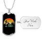 Mountain Bike Exhibition Cycling Necklace Stainless Steel or 18k Gold Dog Tag 24"-Express Your Love Gifts