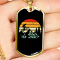 Mountain Bike Exhibition Cycling Necklace Stainless Steel or 18k Gold Dog Tag 24"-Express Your Love Gifts