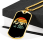 Mountain Bike Exhibition Cycling Necklace Stainless Steel or 18k Gold Dog Tag 24"-Express Your Love Gifts