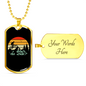 Mountain Bike Exhibition Cycling Necklace Stainless Steel or 18k Gold Dog Tag 24"-Express Your Love Gifts
