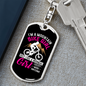 Mountain Bike Girl Cycling Keychain Stainless Steel or 18k Gold Dog Tag Keyring-Express Your Love Gifts