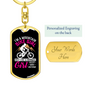 Mountain Bike Girl Cycling Keychain Stainless Steel or 18k Gold Dog Tag Keyring-Express Your Love Gifts