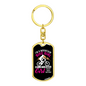 Mountain Bike Girl Cycling Keychain Stainless Steel or 18k Gold Dog Tag Keyring-Express Your Love Gifts