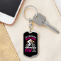Mountain Bike Girl Cycling Keychain Stainless Steel or 18k Gold Dog Tag Keyring-Express Your Love Gifts