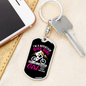 Mountain Bike Girl Cycling Keychain Stainless Steel or 18k Gold Dog Tag Keyring-Express Your Love Gifts