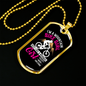 Mountain Bike Girl Necklace Stainless Steel or 18k Gold Dog Tag 24"-Express Your Love Gifts