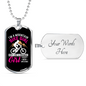 Mountain Bike Girl Necklace Stainless Steel or 18k Gold Dog Tag 24"-Express Your Love Gifts
