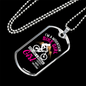 Mountain Bike Girl Necklace Stainless Steel or 18k Gold Dog Tag 24"-Express Your Love Gifts