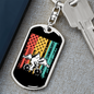 Mountain Bike Is Life Cycling Keychain Stainless Steel or 18k Gold Dog Tag Keyring-Express Your Love Gifts