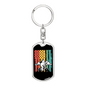 Mountain Bike Is Life Cycling Keychain Stainless Steel or 18k Gold Dog Tag Keyring-Express Your Love Gifts