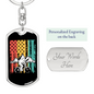 Mountain Bike Is Life Cycling Keychain Stainless Steel or 18k Gold Dog Tag Keyring-Express Your Love Gifts