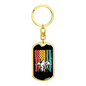 Mountain Bike Is Life Cycling Keychain Stainless Steel or 18k Gold Dog Tag Keyring-Express Your Love Gifts