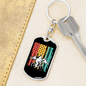Mountain Bike Is Life Cycling Keychain Stainless Steel or 18k Gold Dog Tag Keyring-Express Your Love Gifts