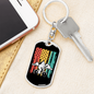 Mountain Bike Is Life Cycling Keychain Stainless Steel or 18k Gold Dog Tag Keyring-Express Your Love Gifts