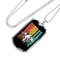 Mountain Bike Is Life Cycling Necklace Stainless Steel or 18k Gold Dog Tag 24"-Express Your Love Gifts