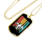 Mountain Bike Is Life Cycling Necklace Stainless Steel or 18k Gold Dog Tag 24"-Express Your Love Gifts