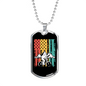 Mountain Bike Is Life Cycling Necklace Stainless Steel or 18k Gold Dog Tag 24"-Express Your Love Gifts