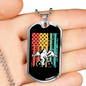 Mountain Bike Is Life Cycling Necklace Stainless Steel or 18k Gold Dog Tag 24"-Express Your Love Gifts