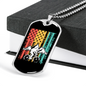 Mountain Bike Is Life Cycling Necklace Stainless Steel or 18k Gold Dog Tag 24"-Express Your Love Gifts