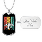 Mountain Bike Is Life Cycling Necklace Stainless Steel or 18k Gold Dog Tag 24"-Express Your Love Gifts