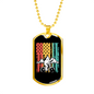 Mountain Bike Is Life Cycling Necklace Stainless Steel or 18k Gold Dog Tag 24"-Express Your Love Gifts