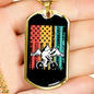 Mountain Bike Is Life Cycling Necklace Stainless Steel or 18k Gold Dog Tag 24"-Express Your Love Gifts