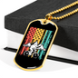 Mountain Bike Is Life Cycling Necklace Stainless Steel or 18k Gold Dog Tag 24"-Express Your Love Gifts