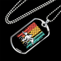 Mountain Bike Is Life Cycling Necklace Stainless Steel or 18k Gold Dog Tag 24"-Express Your Love Gifts