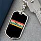 Mountain Bike Pulse Cycling Keychain Stainless Steel or 18k Gold Dog Tag Keyring-Express Your Love Gifts