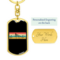 Mountain Bike Pulse Cycling Keychain Stainless Steel or 18k Gold Dog Tag Keyring-Express Your Love Gifts