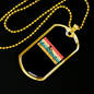 Mountain Bike Pulse Cycling Necklace Stainless Steel or 18k Gold Dog Tag 24"-Express Your Love Gifts