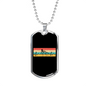 Mountain Bike Pulse Cycling Necklace Stainless Steel or 18k Gold Dog Tag 24"-Express Your Love Gifts