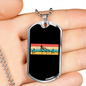 Mountain Bike Pulse Cycling Necklace Stainless Steel or 18k Gold Dog Tag 24"-Express Your Love Gifts