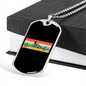 Mountain Bike Pulse Cycling Necklace Stainless Steel or 18k Gold Dog Tag 24"-Express Your Love Gifts