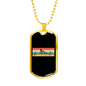 Mountain Bike Pulse Cycling Necklace Stainless Steel or 18k Gold Dog Tag 24"-Express Your Love Gifts