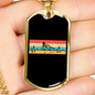 Mountain Bike Pulse Cycling Necklace Stainless Steel or 18k Gold Dog Tag 24"-Express Your Love Gifts